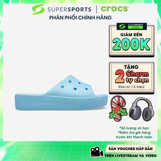  Dép Quai Ngang Nữ Crocs Classic Platform - Xanh Dương - 208180-411 