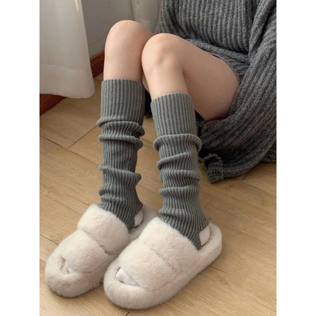 tất nữ tất cao cổ nữ Phòng dạy học ban đêm, tất, tất nữ, màu xám, chân, ống giữa, tất xếp chồng, tất