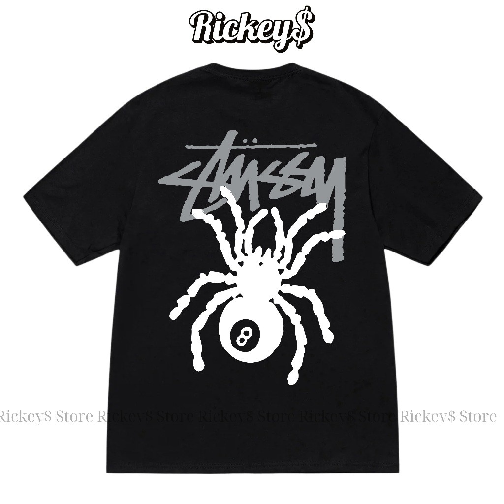 [High Quality] Áo Thun STÜSSY x 8BALL SPIDER - Chất Liệu Cotton Cao Cấp - Rickey$.