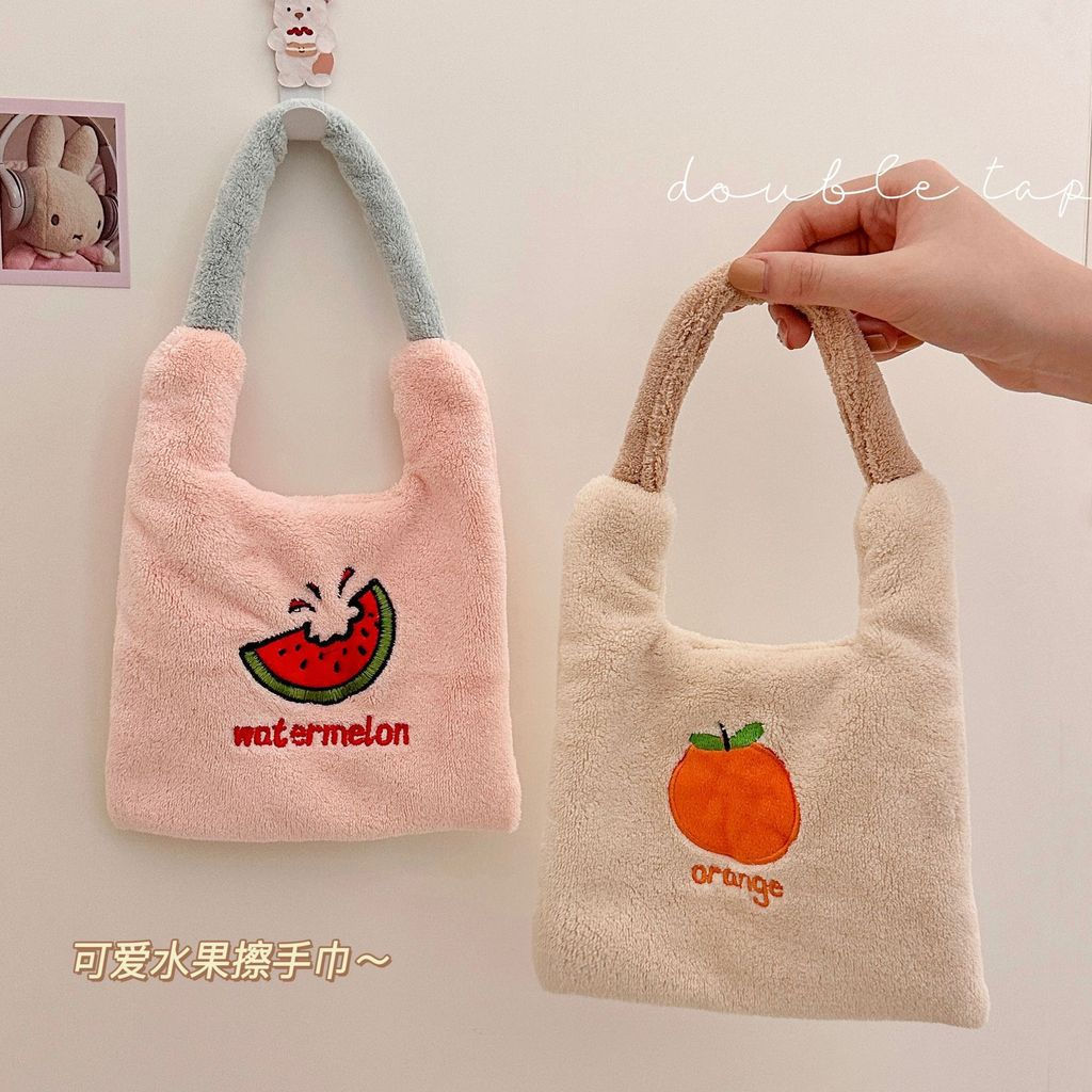 Bán Jiyang Khăn Tay Treo Hoạt Hình Dễ Thương Khăn Tay Thấm Hút Nước Nhanh Khô Lông Cừu San Hô Móc Tr