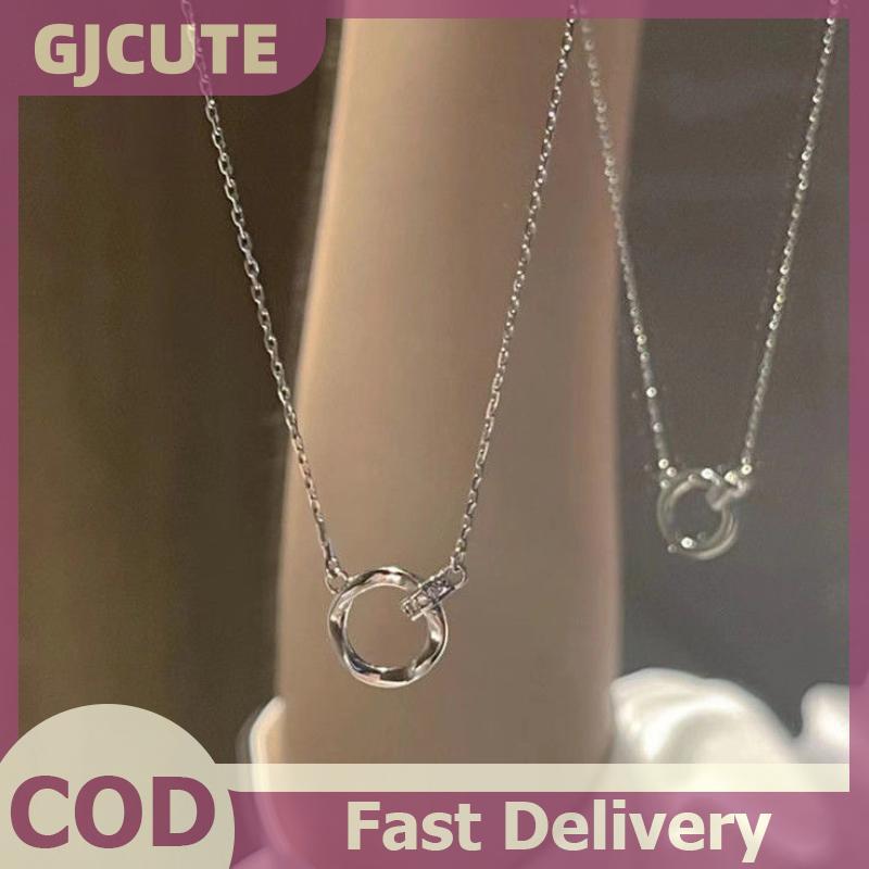 GJCUTE Cặp Vòng Cổ Moebius Intertwine Zirconia - Trang Sức Dự Tiệc Sang Trọng