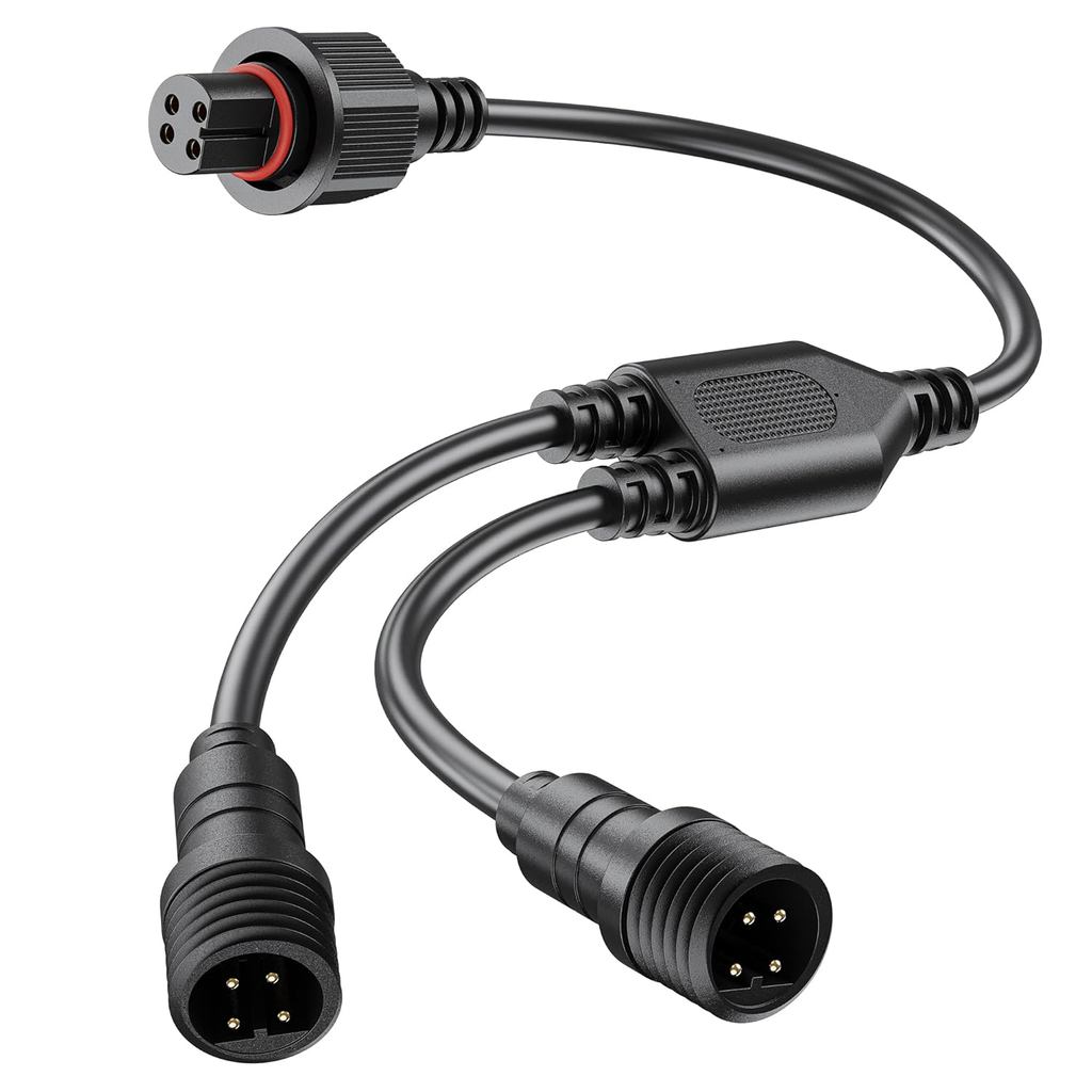 Bộ khuếch đại Y cho đèn lũ ngoài trời Govee, (1 cái đến 2 nam) Cáp nối dài Tương thích với Govee ‎H7