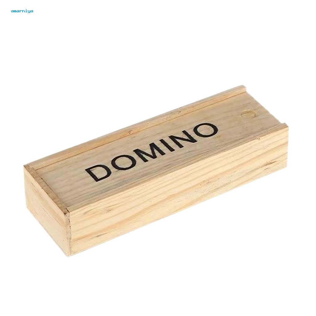 AMAR Black Domino Toy Adults Domino Game 28 chiếc Black Double 6 Dominoes Set kèm hộp lưu trữ bằng g