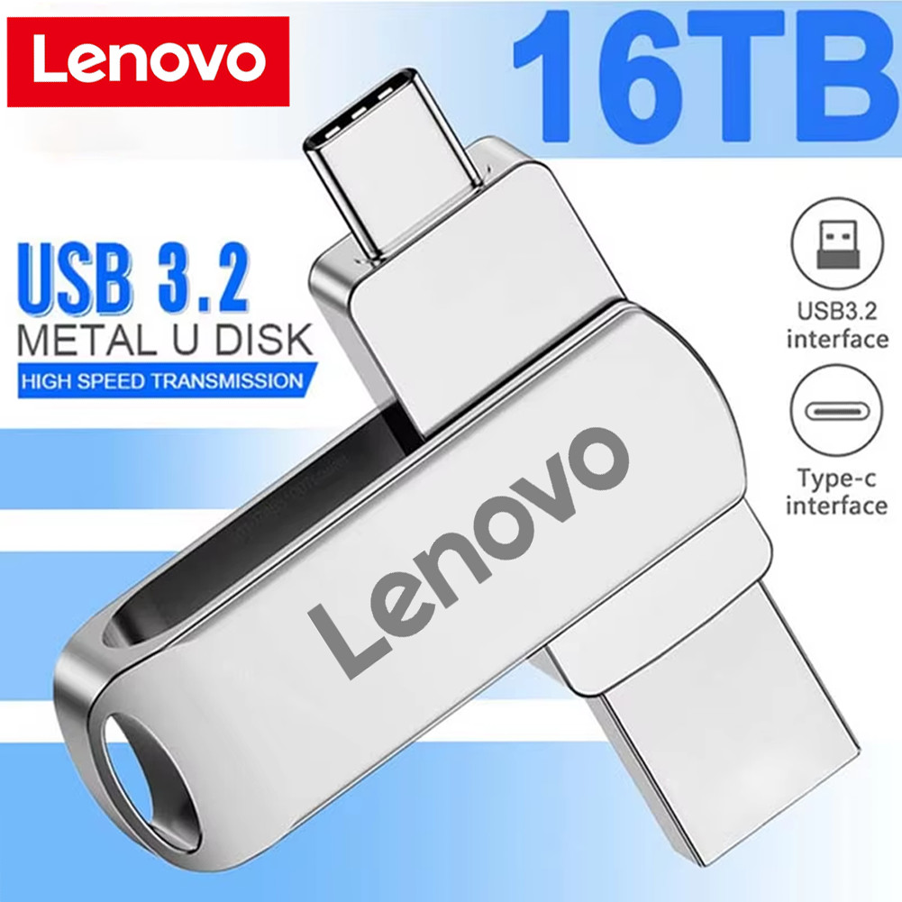 Lenovo 16TB U Disk Mini Pen Drive Bộ nhớ USB Ổ đĩa Flash USB mới 8TB 2TB LOẠI C USB tốc độ cao 3.1 C