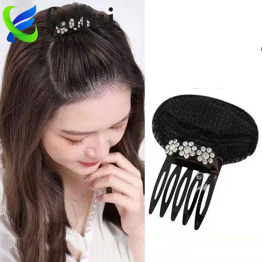 FUHUI Puff Hair Head Cushion, Sponge Braid DIY Hair Stylish Tool, Pluffy Hair Clip Invisible Flower 