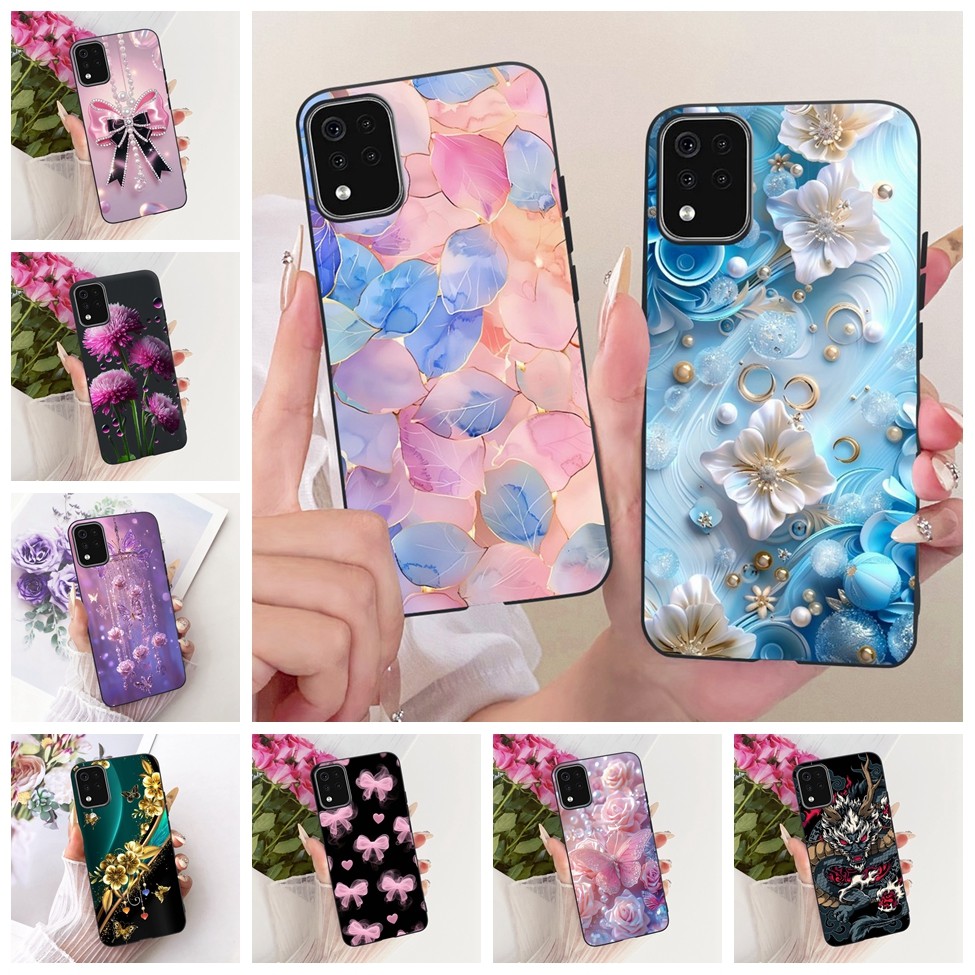 Ốp lưng LG K42 Mèo Dễ Thương Thời Trang Bướm Sơn Thoáng Mát LM-K420 LM-K420H LM-K420E LM-K420Y