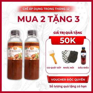   HỎA TỐC Combo 2 chai Sốt Me Chua Ngọt dùng cho gà chiên gỏi cuốn thịt nướng chấm sốt me Bếp Xuyên Việt 400gr me tươi 