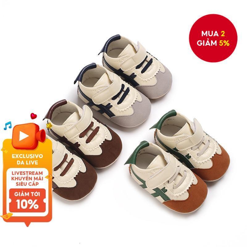 Giày đi bộ đầu tiên cho bé - Giày thể thao Velcro đế mềm cho bé 0-12 tháng - Thường ngày mùa xuân / mùa thu chống trượt
