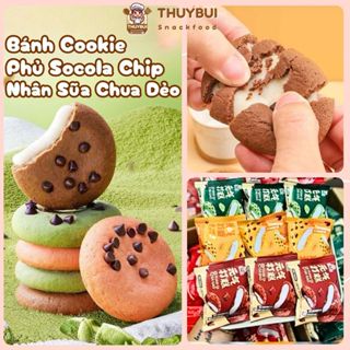  Bánh Cookie Phủ Socola Chip Nhân Mochi Sữa Chua Dẻo Mix Vị Bánh Sữa Chua Dẻo Trái Cây Nội Địa Trung 