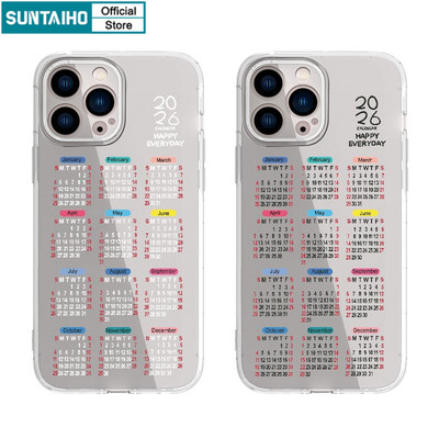Ốp Điện Thoại Suntaiho Đơn Giản Lịch 2026 Thanh Lịch Thẩm Mỹ Trong Suốt Mềm Mại Cao Cấp Chống Sốc Cho iPhone 11 12 13 14 15 16 17 Pro Max IP 7 8 Plus Iphon X XS XR Xs max