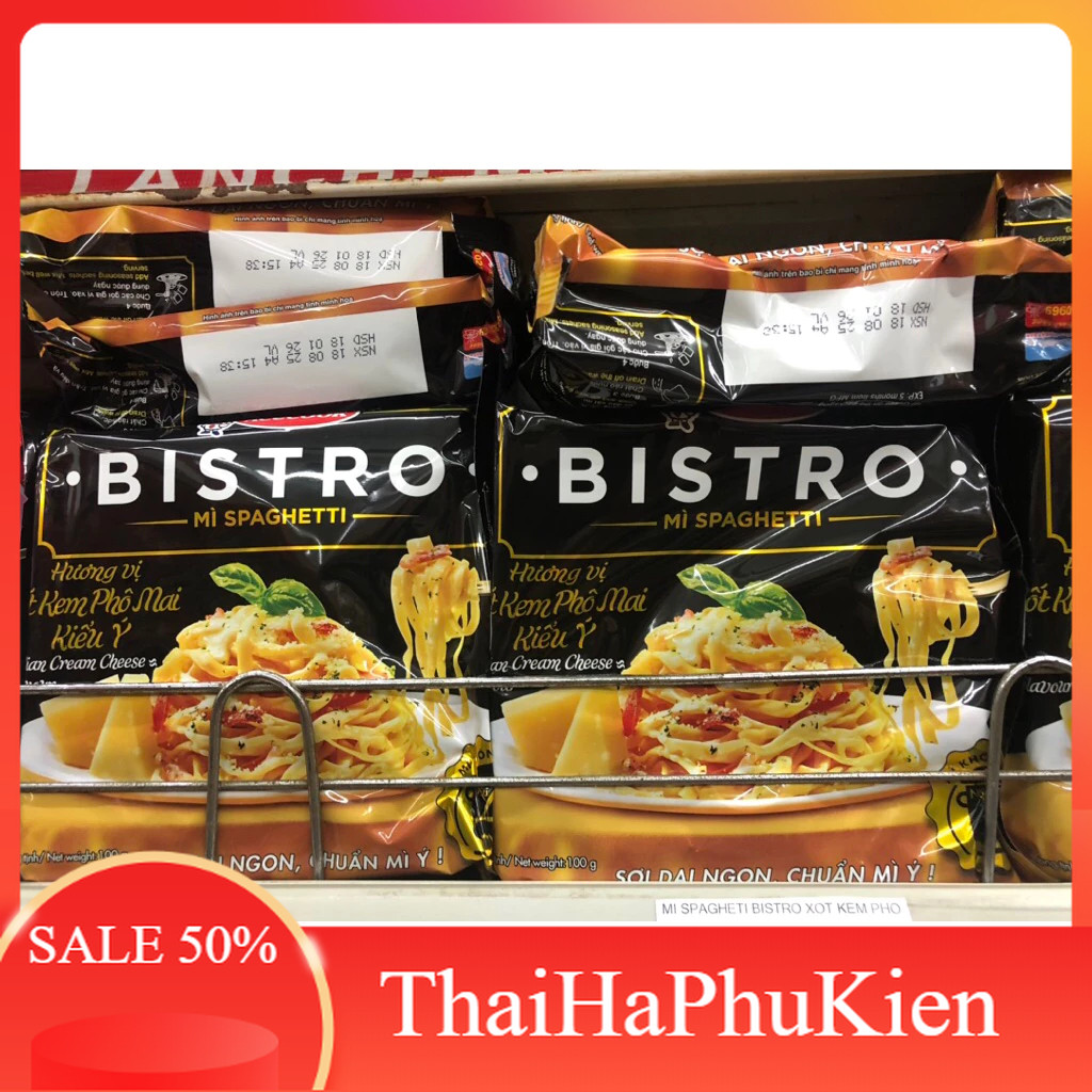 (Combo 10 gói) Mì trộn Spaghetti BISTRO sốt bò bầm,phô mai kiểu ý