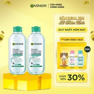  Bộ 2 nước Tẩy Trang sạch sâu & làm sạch tế bào da chết - Garnier Micellar Exfolliating Water 400mlX2 