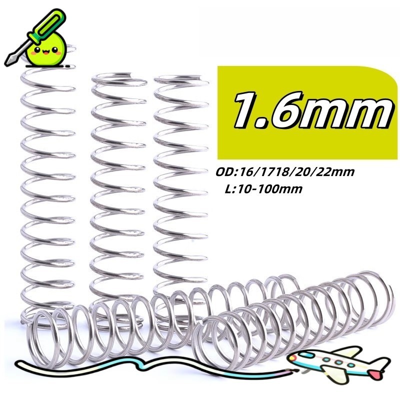 Lò xo nén, lò xo trở lại, lò xo nén inox 304 d1.6mm * OD16-22mm * L10-100mm 【 xc-f2 】