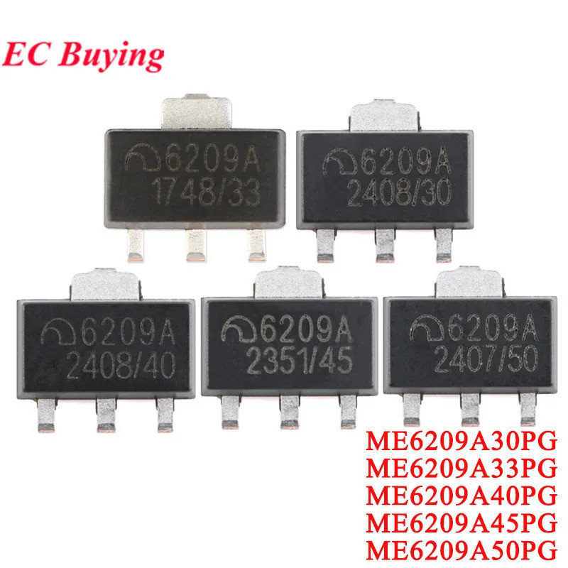 100 Cái / 5 Cái ME6209 6209A ME6209A 3V 3.3V 4V 4.5V 5V ME6209A33PG ME6209A50PG SOT-89 Công suất thấ