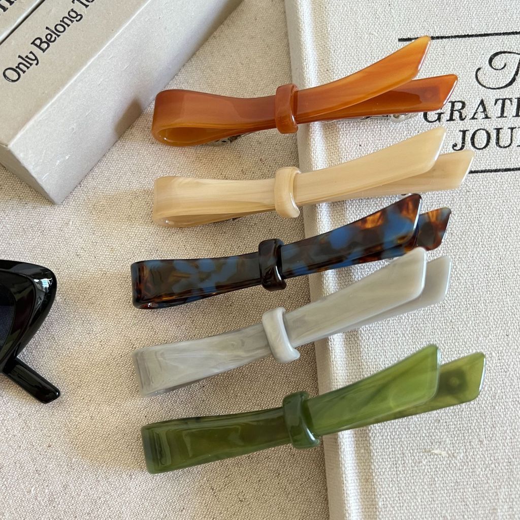 Kẹp tóc nơ Acetate kiểu Pháp Kẹp tóc nữ mùa xuân