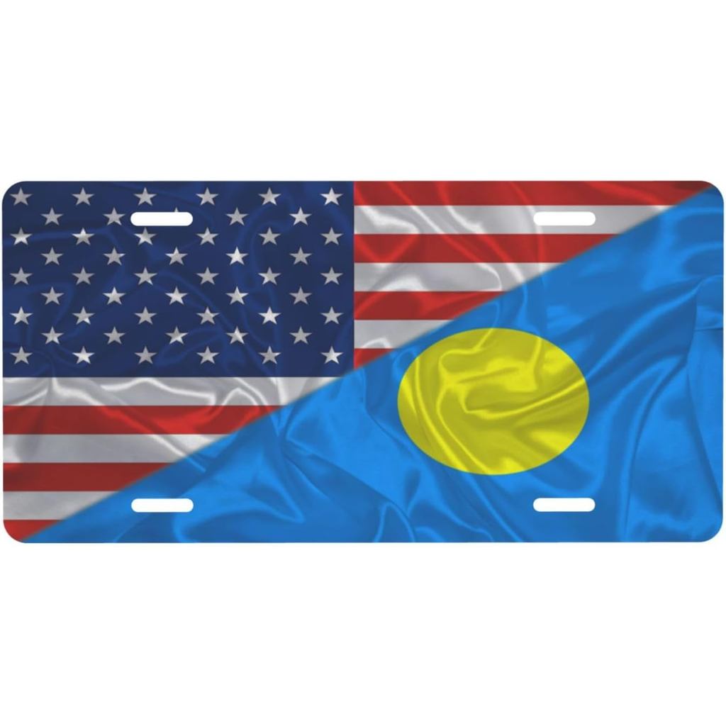 Châu Mỹ và Palau Người Tam Giác Cờ Biển Số Cho Nam Nữ Cá Tính Trang Trí Xe Phía Trước Ốp điện thoại 