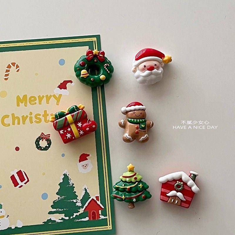 New Christmas Refridgerator Magnets Magnetic Decorative Stickers Cute Christmas Tree Old Man Garland