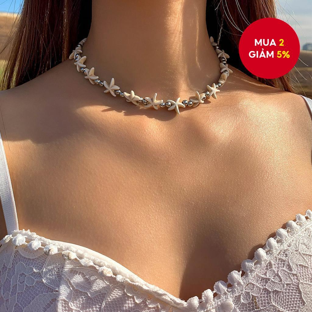 Vòng cổ đính cườm sao biển Bohemian Trang sức bãi biển có thể điều chỉnh cho phong cách nghỉ mát bên bờ biển