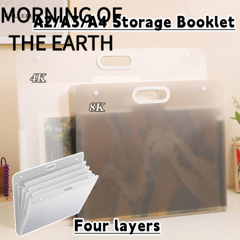 MORNING OF THE File Folder, Túi đựng giấy vẽ tranh chống nước A2 / A3 / A4, Đơn giản bốn lớp di động