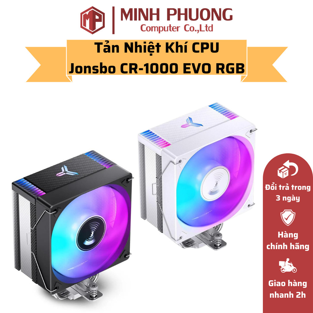 Tản Nhiệt Khí CPU Jonsbo CR1000 EVO RGB Đen - Trắng