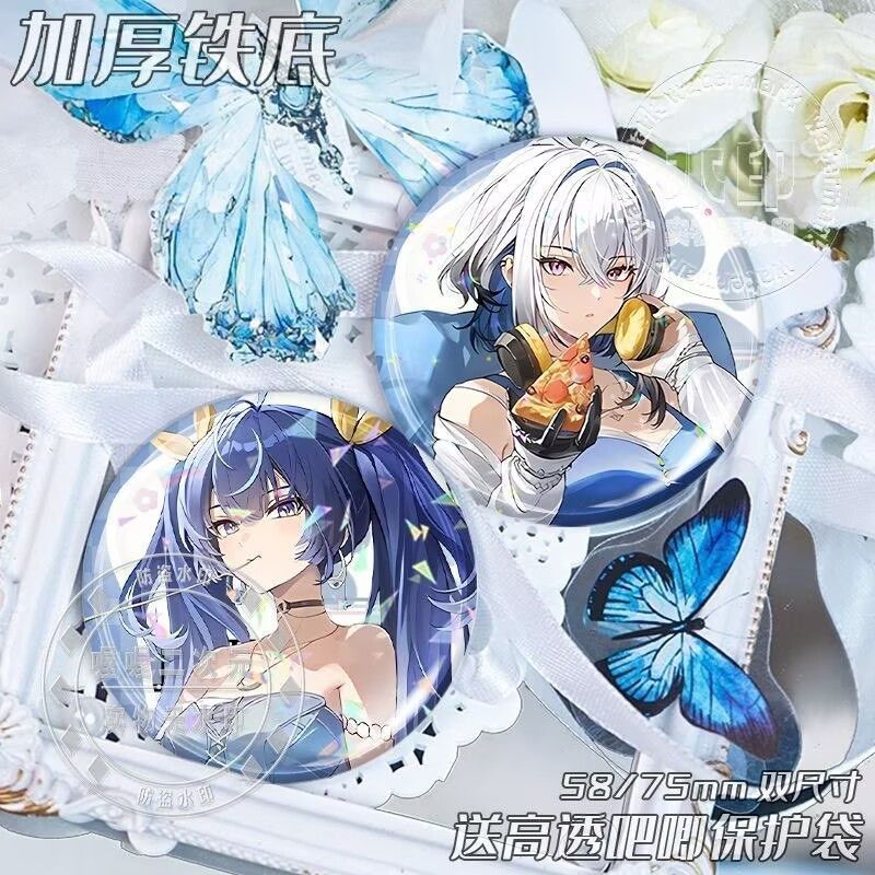 Wuthering Waves Đơn giản Áo khoác ngoài Linkage Bar Iuno Gabrielina Phong cách mới Huy hiệu Tinplate