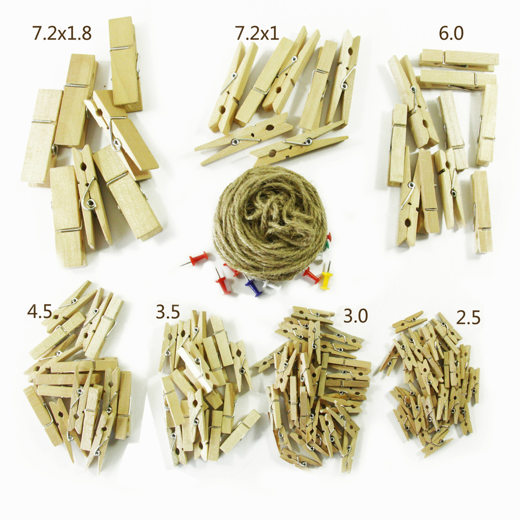 Bộ 50 Kẹp Gỗ Màu Chính Kẹp Ảnh Bạch Dương Mạ Niken Kẹp Ảnh Bằng Gỗ Nhỏ Kẹp Bảo Quản Kẹp