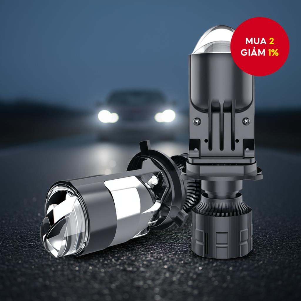 220000LM Mini Lens LED H4 9003 Bóng Đèn - Đèn Pha Kép Cho Ô Tô & Xe Máy (12V/24V)