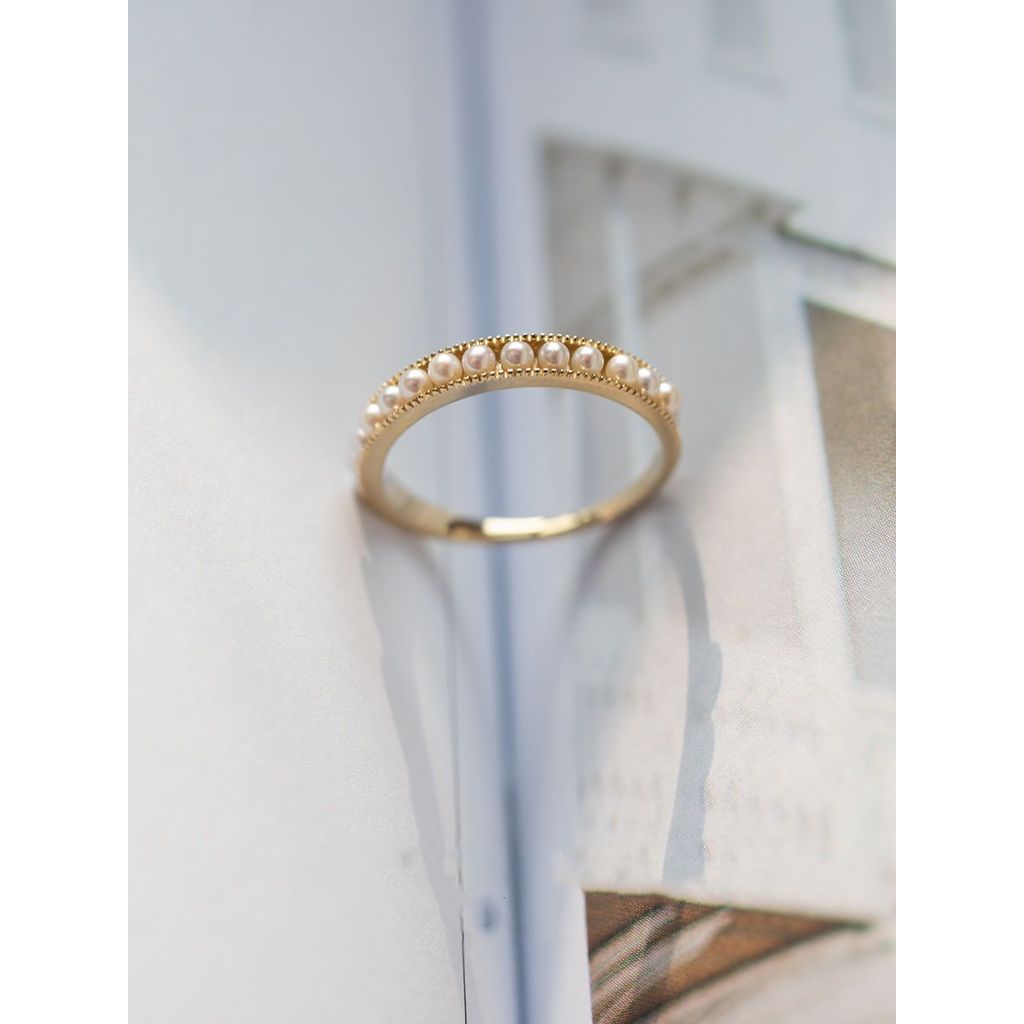 Nhẫn Ngọc Trai Sandwich Vàng Sang Trọng, Tinh Tế - HH Light Luxury