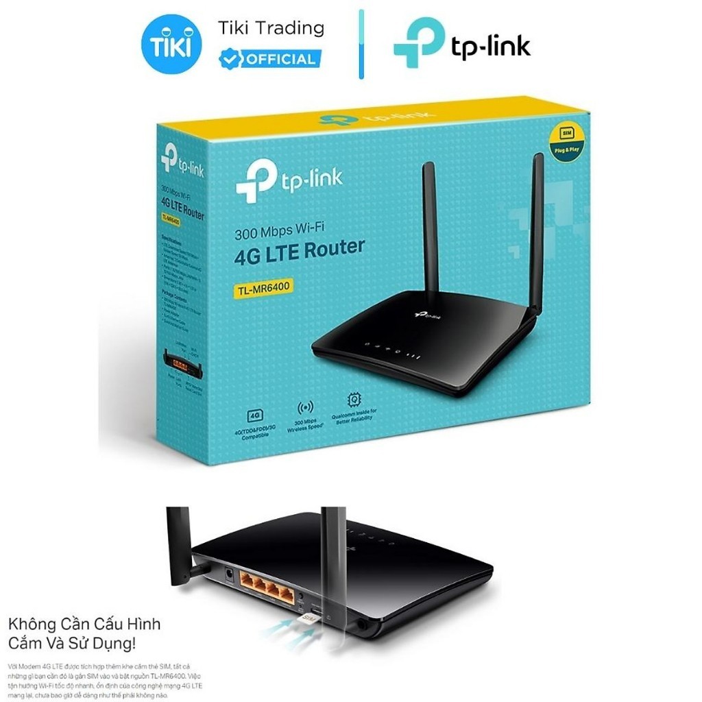 Bộ Phát Wifi 4G Tp-Link MR6400 - Hàng Chính Hãng, Bảo Hành 2 Năm