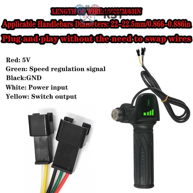 RunSabailTWO Ebike Full Twist Tay ga có đồng hồ đo pin Tương thích với Ridstar Q20 / Q20Lite / Q20Pr