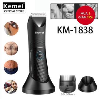  Kemei Máy Tỉa Lông Cơ Thể Bikini Km-1838 Chuyên Dụng Cho Nam Nữ Sạc USB Đế Sạc Nhẹ Nhàng Dùng Đa Năng 