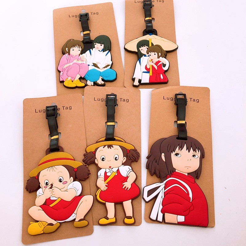 Anime Hàng Hóa Spirited Away Thẻ Hành Lý Bánh Than Jiji Cat Boarding Pass Nhận Dạng Hành Lý Thẻ Nhỏ 