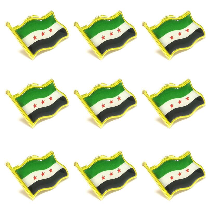 5 Chiếc Cờ Syria Pin Trâm Pha Lê Thả Huy Hiệu Syria