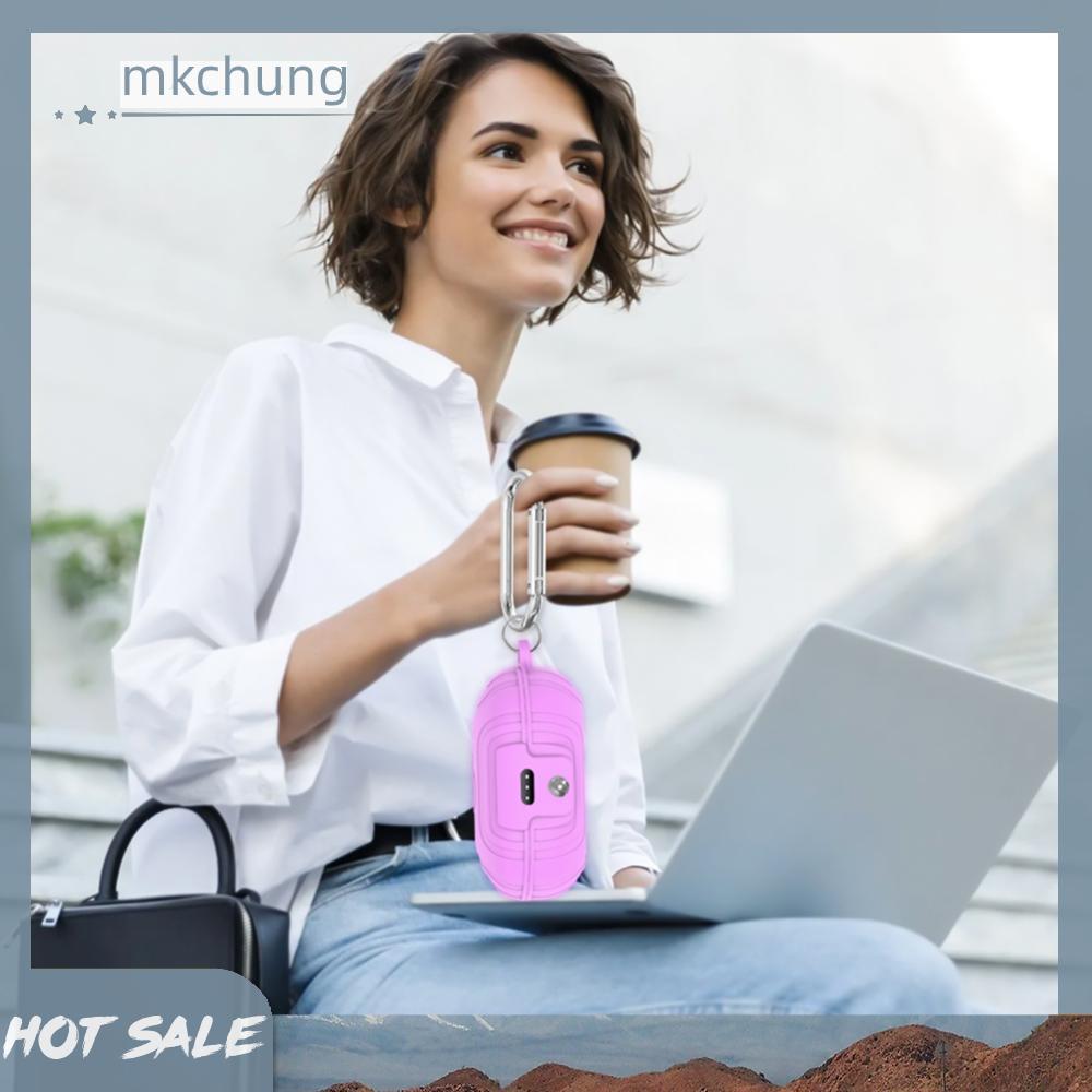 [mkchung.vn] Vỏ tai nghe silicon Vỏ bảo vệ tai nghe chống sốc có Carabiner Chống trầy xước cho Anker