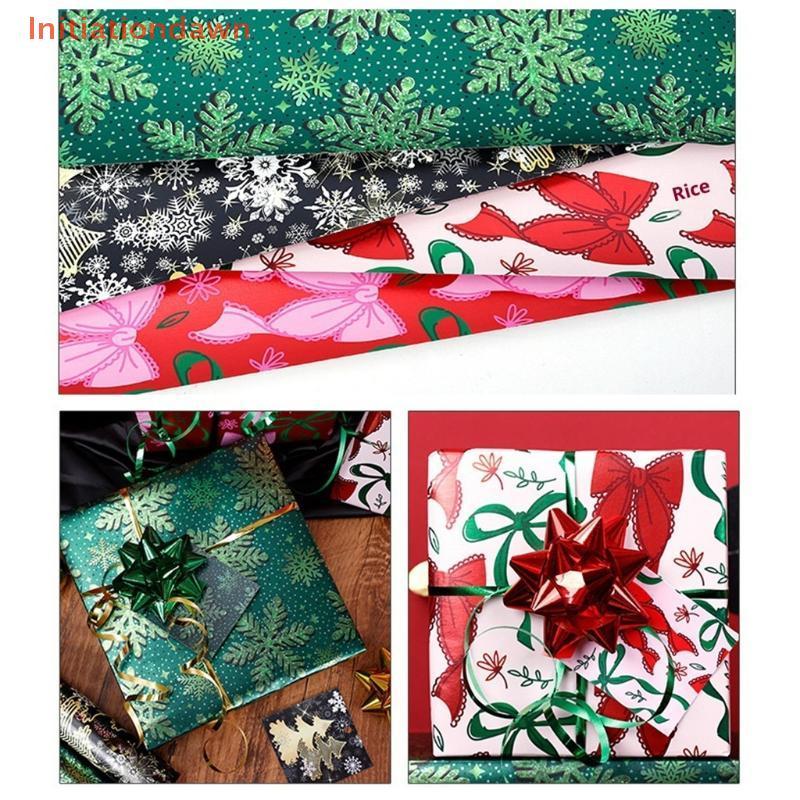 [Initiationdawn] Giấy gói 1 cuộn Quấn 17 inch X 118 inch, Giấy gói Giáng sinh, Giấy kraft - Giấy kra