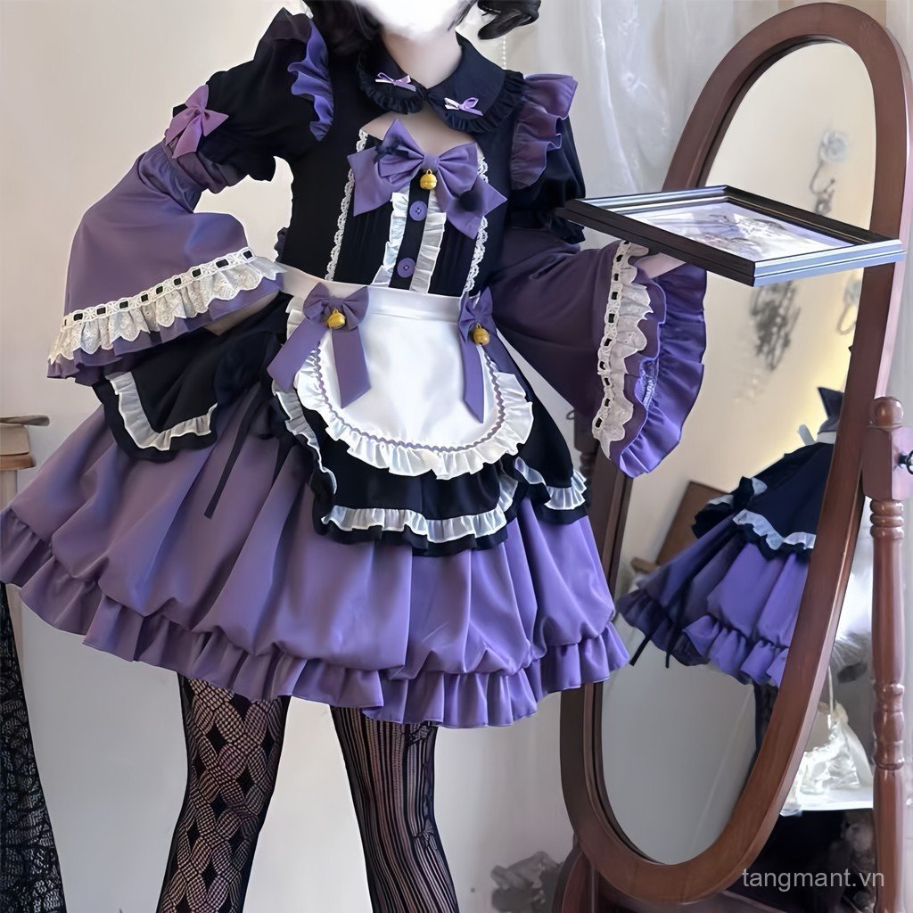 Đầm Gothic Lolita Cosplay Phong Cách Dễ Thương Tay Ngắn
