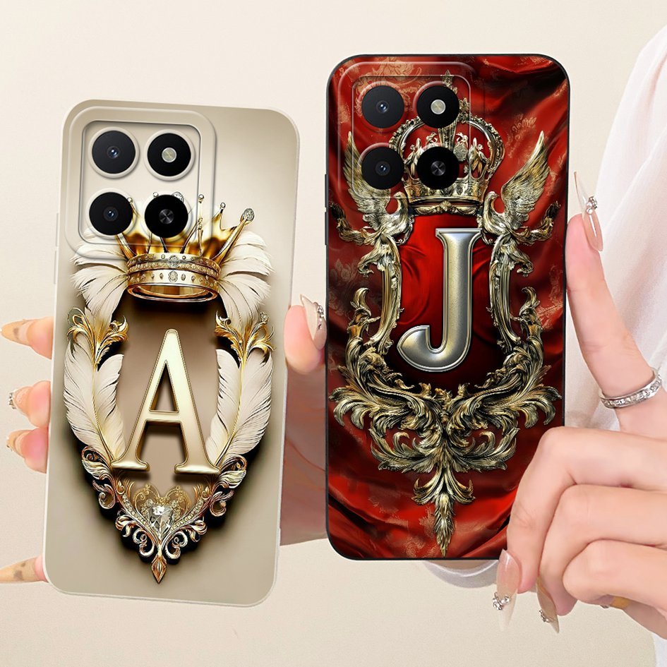 Dành Cho Honor X5b Vỏ GFY-LX2 Retro Chữ Cái Vương Miện Silicon Mềm Mờ TPU Chống Sốc Dành Cho Honor X