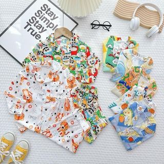  KA177 Đồ Bộ Tole Lanh Khánh An Baby Cho Bé Dáng Pizama Size 8-23kg Nhiều Mẫu Lựa Chọn 