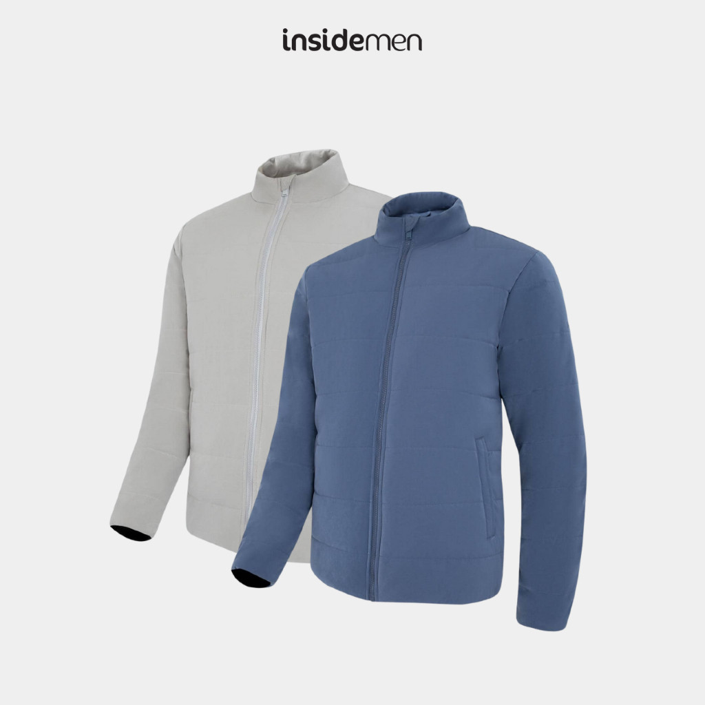 Áo khoác phao chần bông INSIDEMEN form regular fit, thiết kế bo chun tay áo, cổ cao IJK038W2