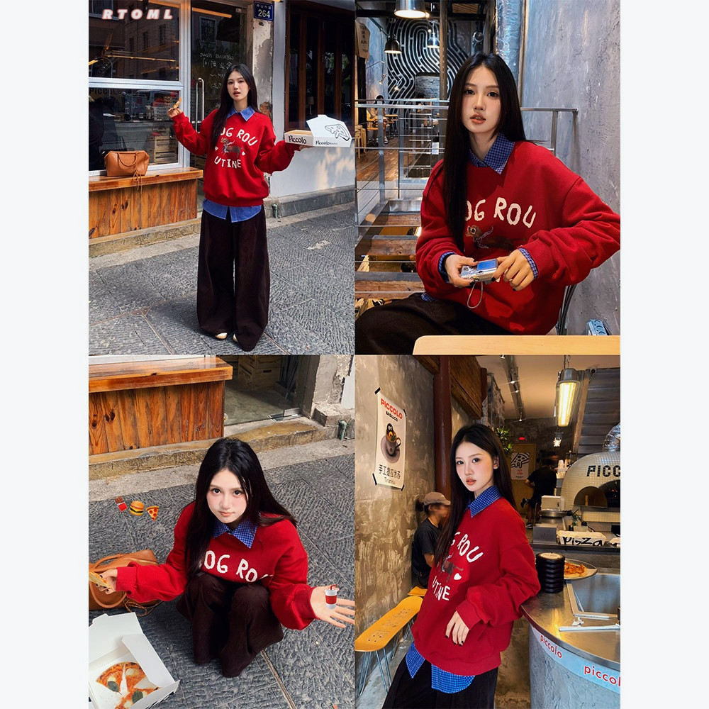 Áo Sweater NAM Nữ In Mẫu chó cưng, Phong Cách Thanh Xuân Thoải Mái Oversize unisex 320GSM 100%Cotton