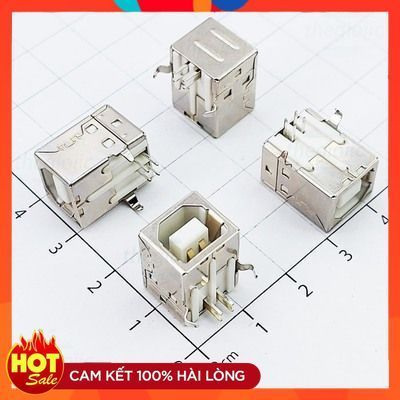[10 Cái]- BF90 Cổng USB Cái 2.0 Type B 4 Chân Cong 90 Độ Xuyên Lỗ ChipViet Store