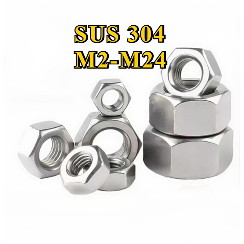 Đai Ốc, Tán Dẹp, Tán Ecu Inox 316 Dùng Cho Bulong Loại Tốt ecu lục giác, đai ốc lục giác, tán M2 / M