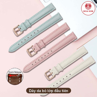   Hàng nhập- Loại Xịn  Dây đồng hồ da bò 2 mặt lớp da bò đầu tiên CHỐT THÔNG MINH BO-27 size 12 14 16 18 20mm 