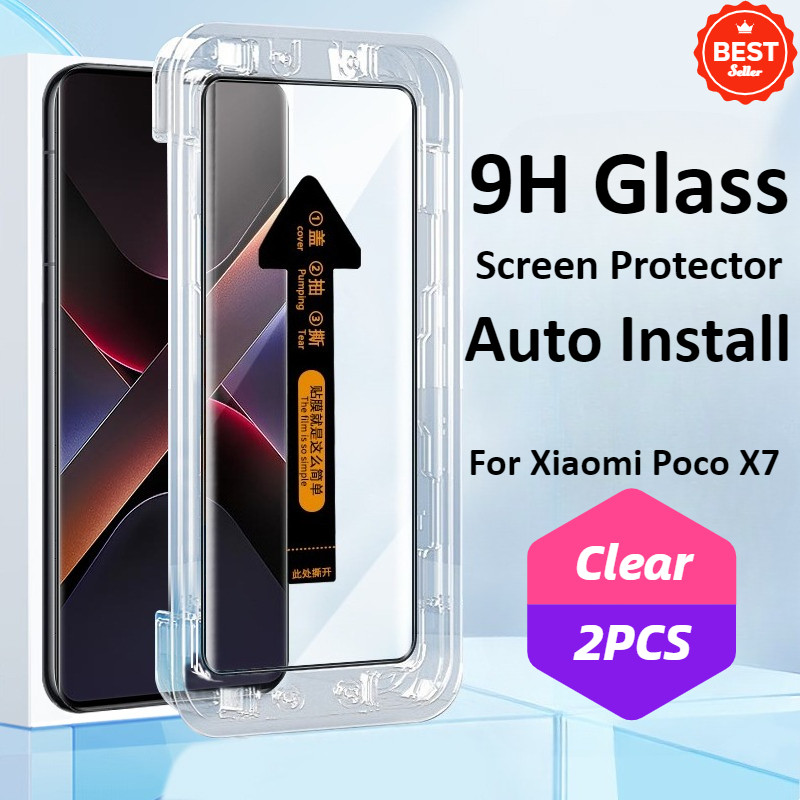 Dành Cho Xiaomi Poco X7 Kính Cường Lực Cong Không Bụi Cho POCO X7 Poco x7 Clear Auto Lắp Đặt Màn Hìn