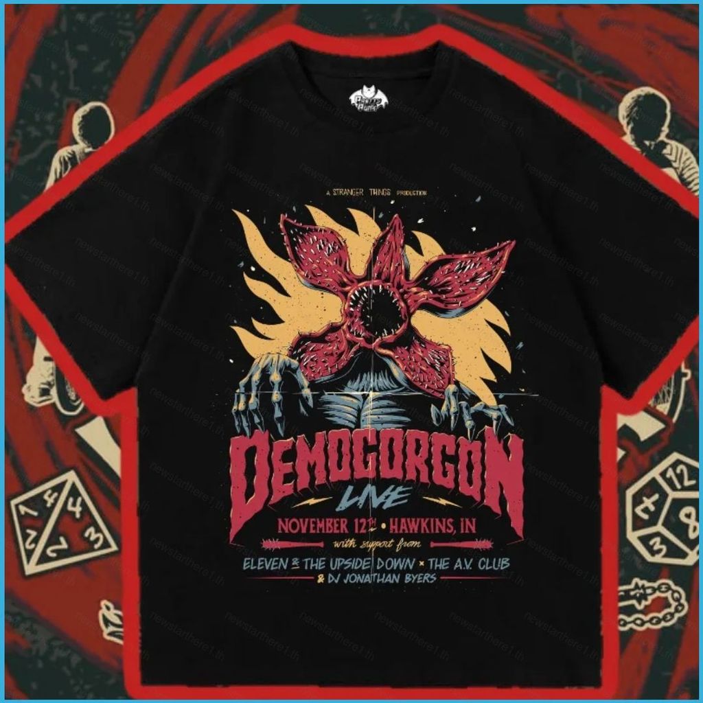 Áo thun Stranger Things 5 - Elevent Demogorgon 2025, cotton dày 220g, tay ngắn