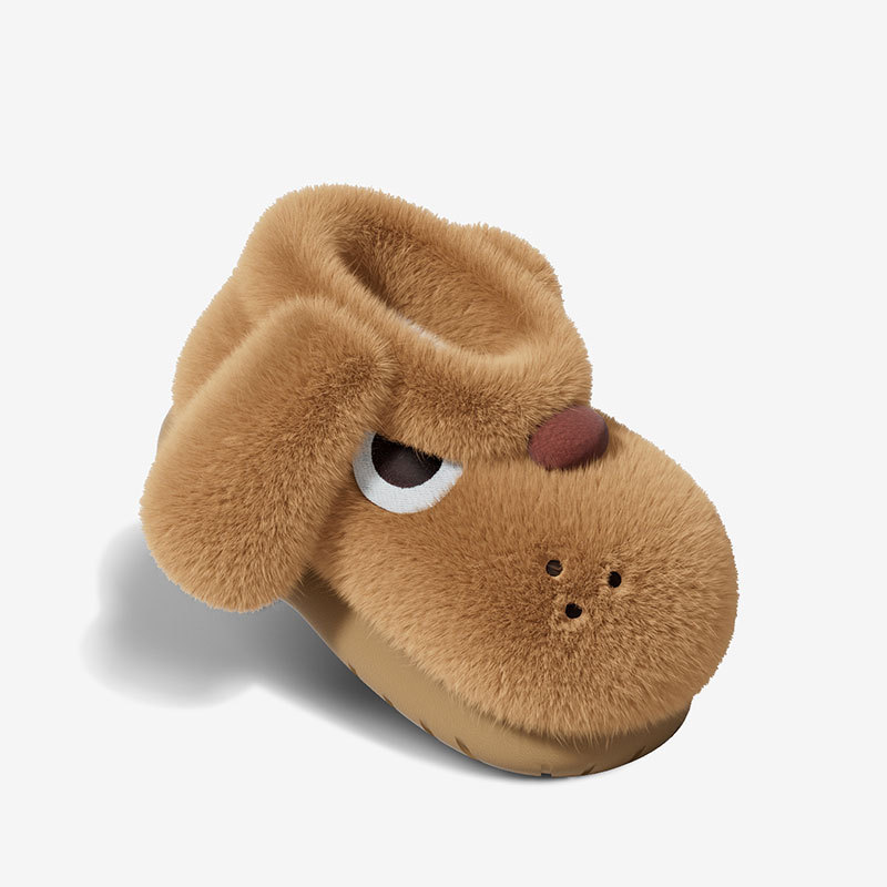 AYUER Size 28-45 Chikoku Dễ Thương Azhe Puppy Bọc Trong Nhà Dép Cotton Chống Trơn Trượt