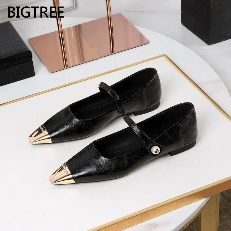 BIGTREE Women's Flat Shoes French Square Toe Mary Jane Shallow Sexy Women's Shoes