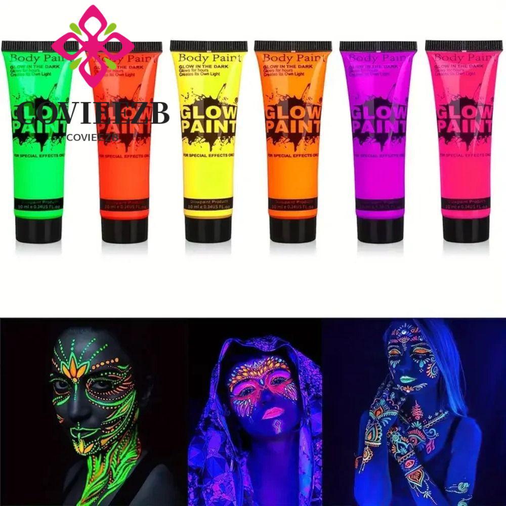 COVIEEZB Body Art Painting, Lễ hội 10ml Mặt huỳnh quang Glow Paint, Body Face Paints Set Kids Makeup