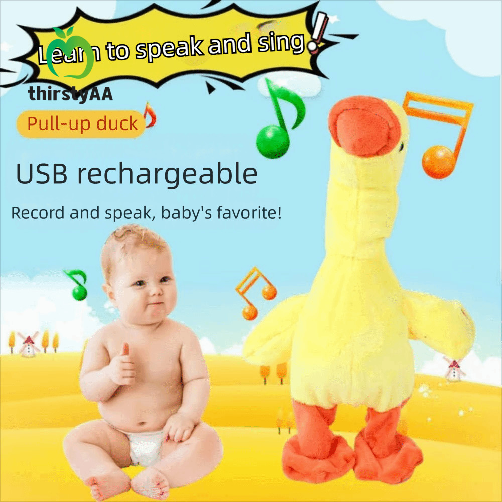 DIRSTYAA Đi Bộ Vịt Sang Trọng, Đồ Chơi Vịt Biết Nói Nhạc 138 Đa Năng, Mới Lạ Vui Nhộn Mềm Mại Sang T