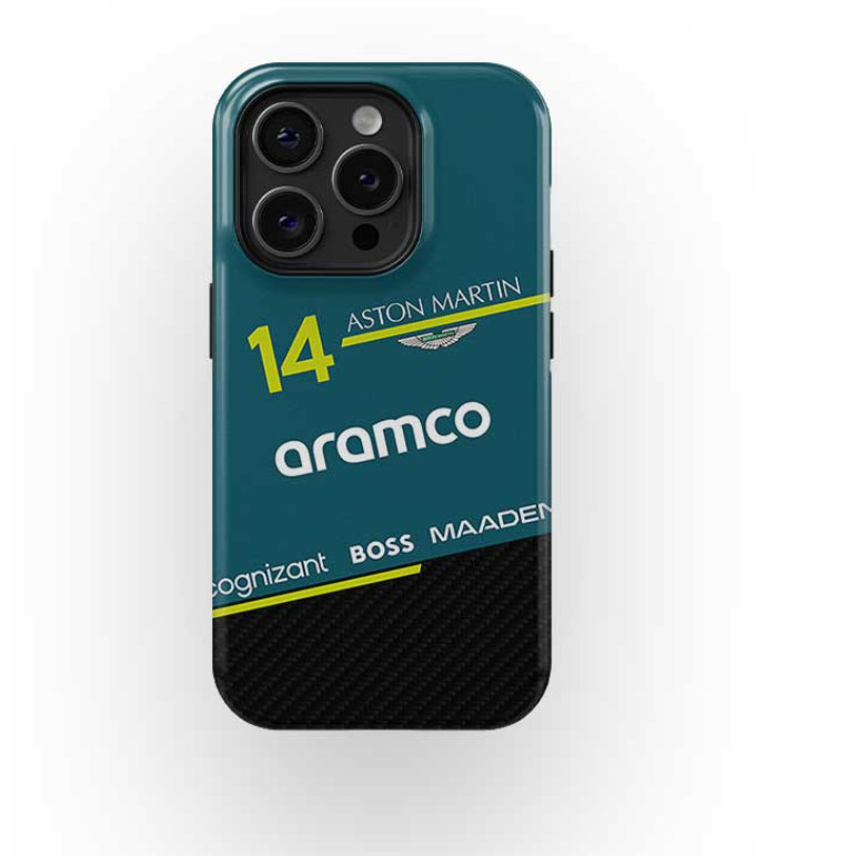Ốp điện thoại Fernando Alonso AMR25 FA14 – F1 Livery Edition thích hợp cho iPhone17 16Pro 16e 15ProM